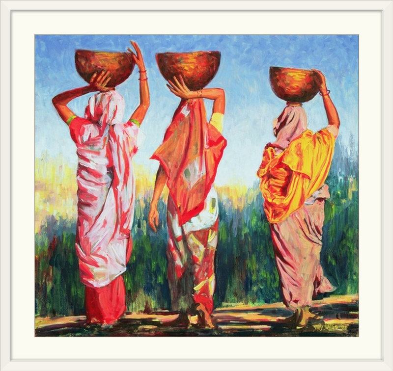 «Driston Three Women, 93» par Tilly Willis, reproduction d'art, H 20 po x l 20 po x P 1,25 po, Toile