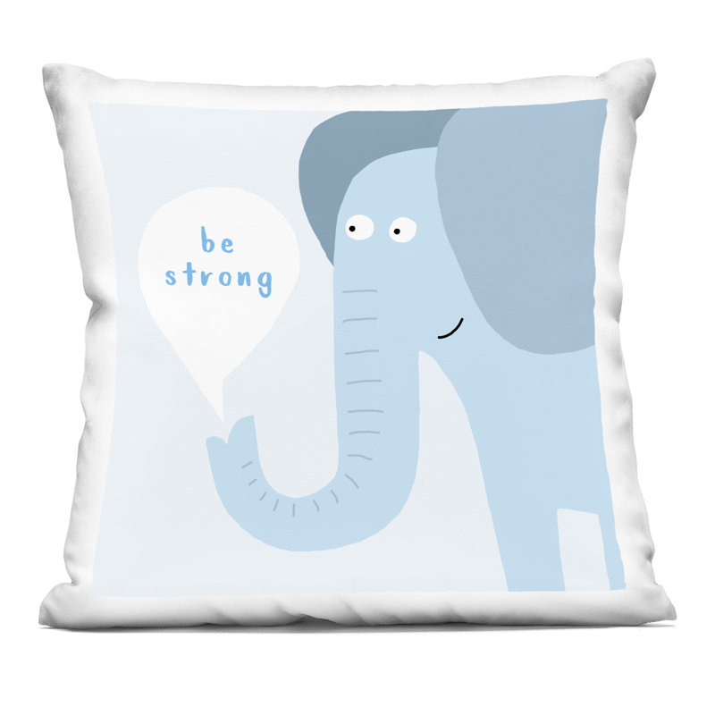 Coussin Blue Be Strong Elephant