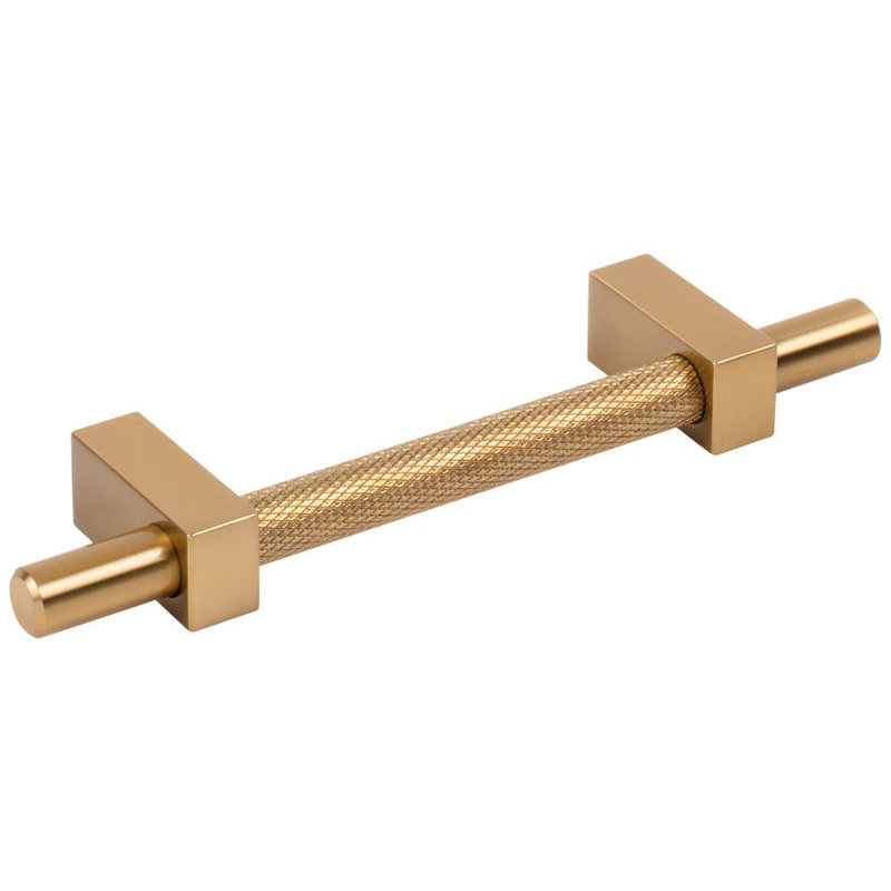 Larkin 3 Knurled Center Bar Pull, Satin Bronze, 3 3/4"