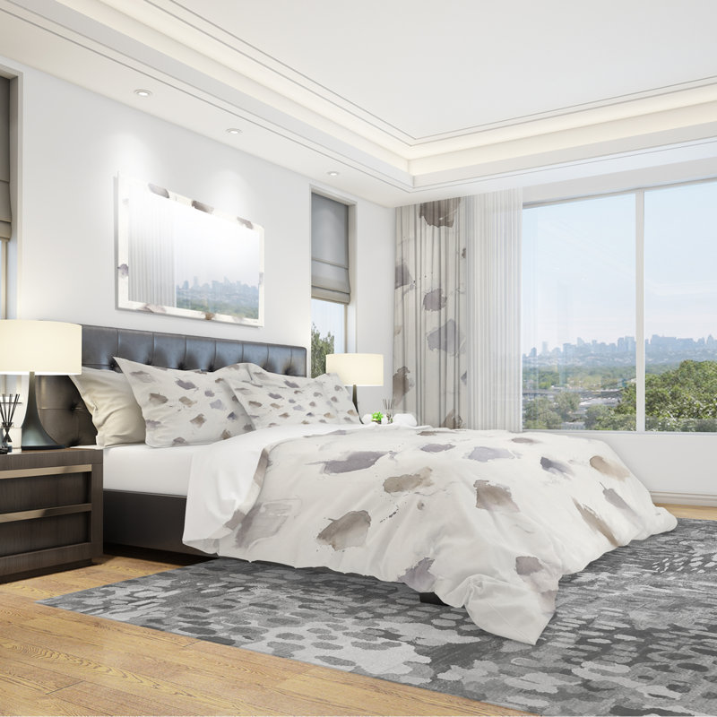 Brown Nougat - Geometric Duvet Cover Set - Microfiber Polyester, Twin Duvet Cover + 1 Sham