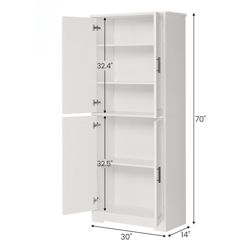 177.8cm Kitchen Pantry, White