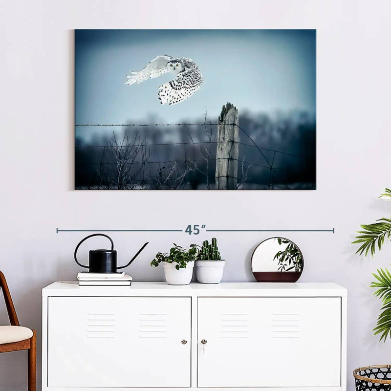 Hibou des neiges Brampt Winter IV, H 32 po x l 48 po