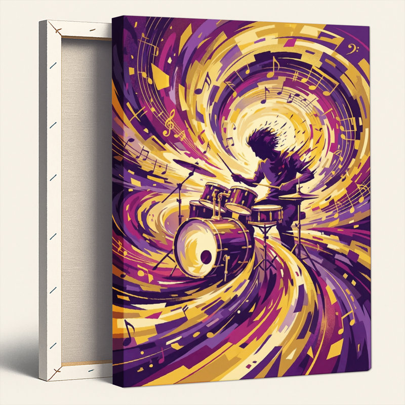 Ensemble de 1 toile murale Music Vortex, 30"H x 20"W, Wrapped Canvas