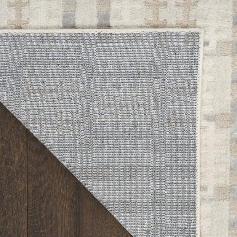 Ebern Designs Reimann Ivory Multicolor Modern Indoor Rug, Rectangle 4' x 6'
