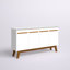 Buffet blanc Yonkers de 63 po avec 4 tablettes Mid-Century-1212492833