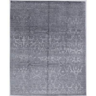 Handmade Cotton and Silk Abstract Area Rug