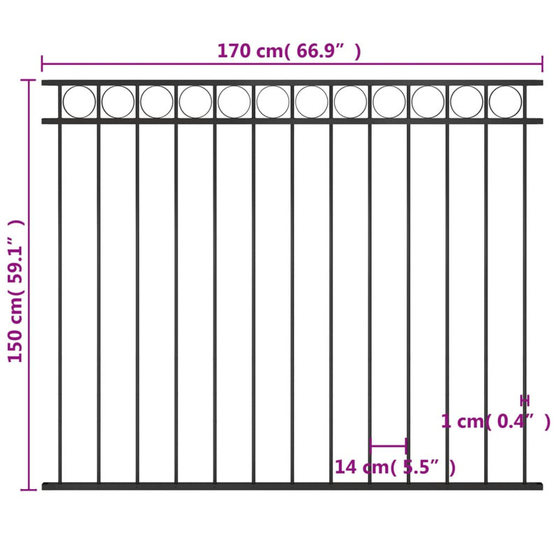 Panneau de clôture Parthena, H 4,9 pi x l 5,6 pi