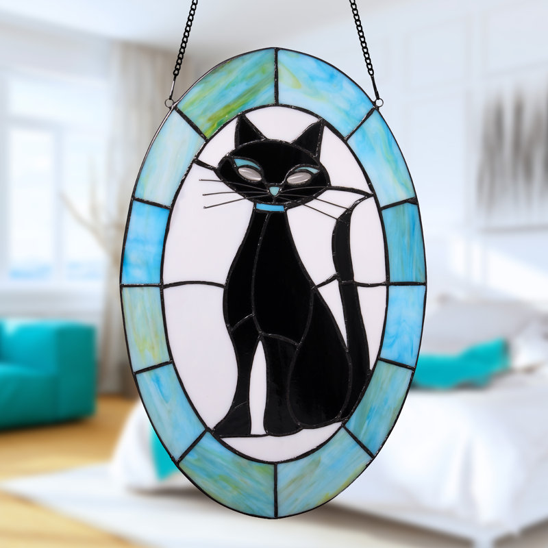 Panneau de vitrail pour chat 17 po Tiffany