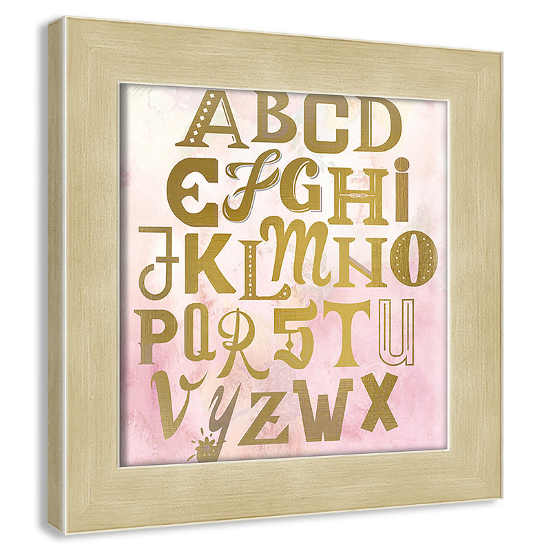 Abc Pink ', impression sur papier, Encadré plat champagne, H 8 po x l 8 po x P 0,6 po