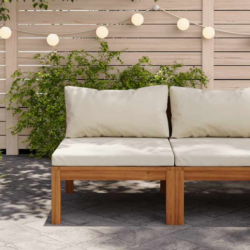 Chaise de patio avec coussins Suriel, Crème / blanc