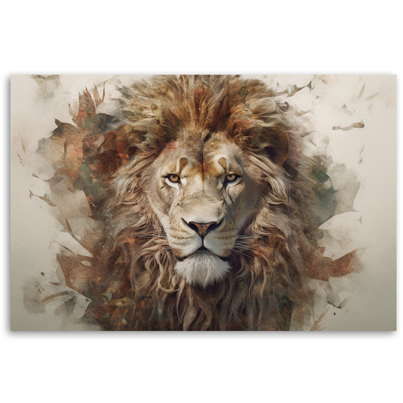 Lion Animal - No Frame Print on Canvas, 60cm H x 90cm W