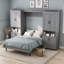 Lit escamotable avec armoires de rangement et tablettes latérales Murphy-345311122