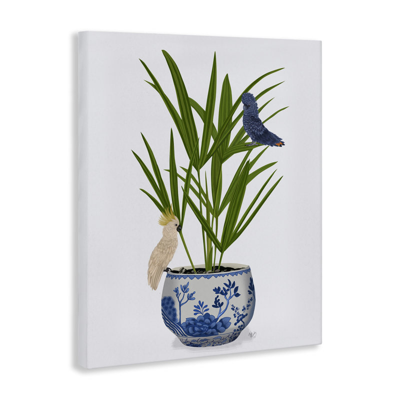 «Cockatiels on Planter» par Fab Funky, H 30 po x l 24 po