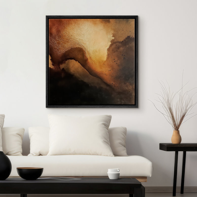 Reproduction d'art encadrée sur toile pour décor moderne neutre, Noir, H 16 po x l 16 po