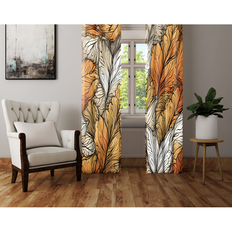Paire de rideaux semi-transparents en polyester Areona, L 20 po x L 52 po