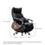 Fauteuil de bureau ergonomique en cuir véritable noir avec massage électrique, entièrement inclinable pour dormir