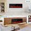 Foyer électrique 50 po - encastré et mural avec bûches et insertions en cristal | Flamme réglable couleur / vitesse / luminosité, chauffage 750 / 1500W, télécommande et écran tactile, minuterie intégrée, faible bruit