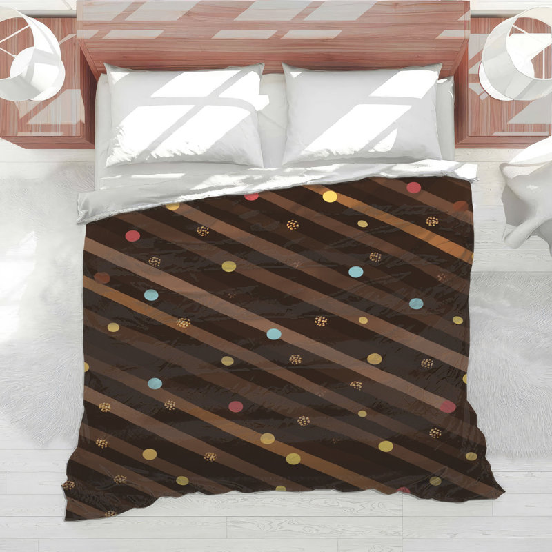 Brown Stripes Bedding Pattern Comforter Mid Century Modern, Twin