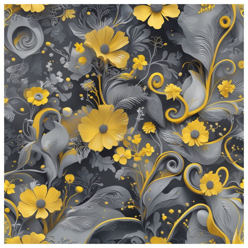 Rideaux et voilages à motif floral jaune et jaune à motif floral - 1 panneau, 50" x 80" - 1 Panel, Transparent