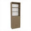 Bibliothèque chaleureuse à 2 portes beige à plusieurs niveaux, unité de rangement pour le salon et le bureau, étagère moderne en bois aggloméré avec rangement ouvert et fermé