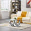 Ensemble de table basse en verre 3 pièces, ensemble de table de salon moderne avec 1 table basse et 2 tables de bout, ensemble de table basse et de table d'appoint en verre de luxe avec base en acier inoxydable en forme de 3C pour le bureau à domicile-1167708171
