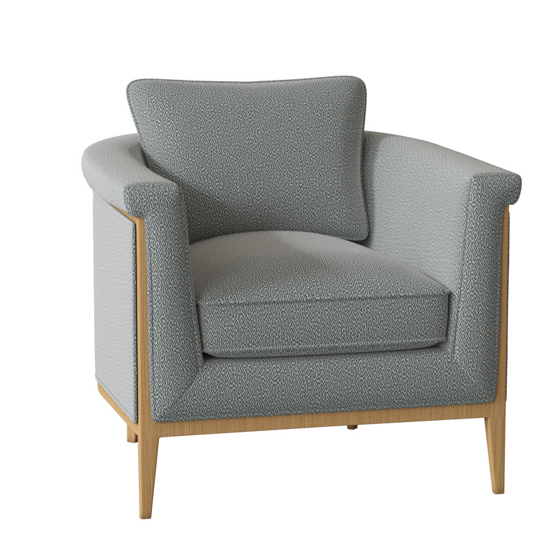 Fauteuil demi-tonneau Chalice, Cyan maya, Ambre
