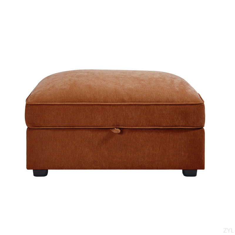 Repose-pieds Chenille Comfort Elegance, Orange