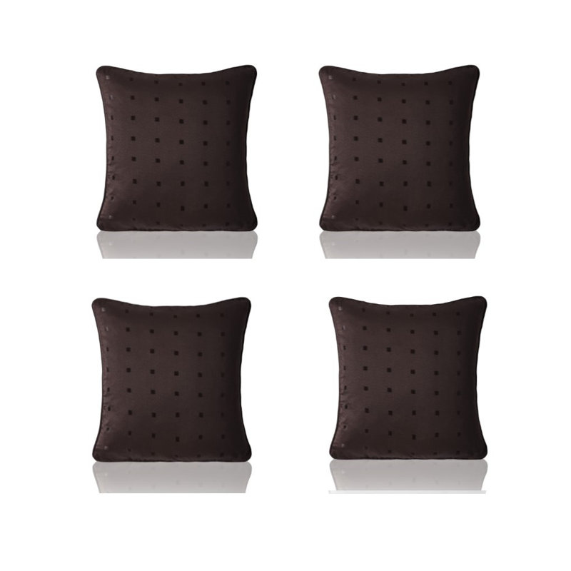 Norush Madison Geometric Scatter Cushion Covers with Filler Pads, 55 cm H x 55 cm W x 15 cm D, Chocolate