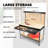 63" Tools Cabinet Working Tables Workbench Tool Storage Workshop Table With Drawers And Pegboard
