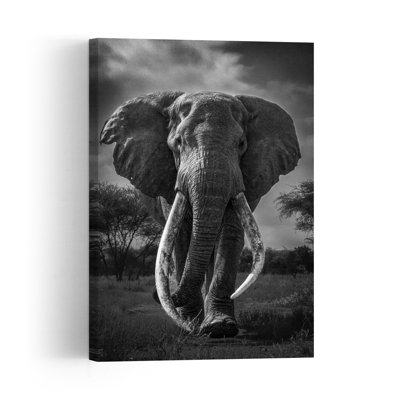 Majestic African Elephant Dramatic Abstract Contemporary Elephant Landscape Nature Wall Art Print 1 Piece Wrapped Canvas Wall Art