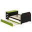 Lit de jour en bois avec couchette, bureau et port USB-425608148