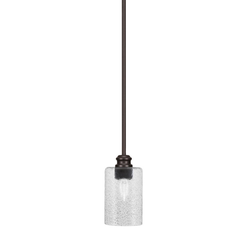 Mini-luminaire suspendu avec tige et verre à bulles 4 po Edge, Espresso