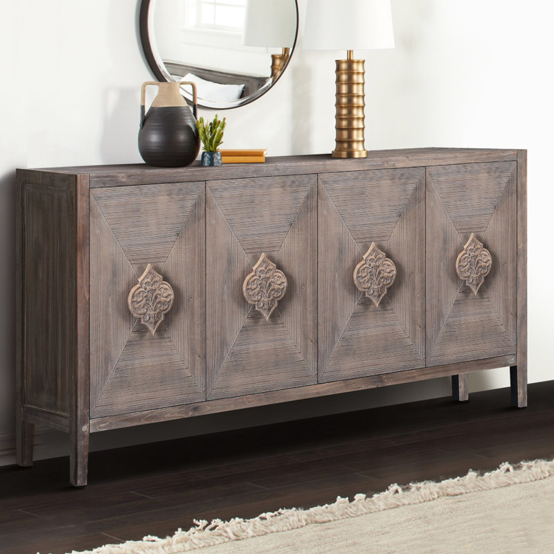 Armoire 4 portes Carman, Brun antique