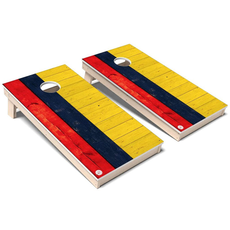 Ensemble de planches de cornhole composites toutes saisons International Flag Columbia, Ajouter des lumières DEL
