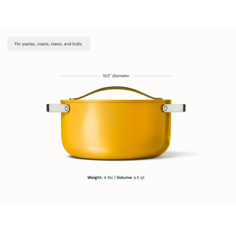 Caraway 6.5Qt Nonstick Ceramic Dutch Oven, Marigold