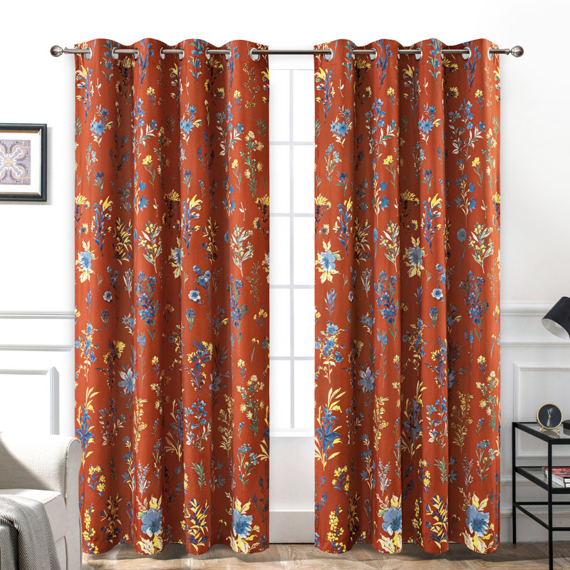 Mayview Blackout Curtain Pair, Multi Color, 52" W x 84" L