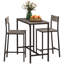 3 Piece Bar Table and Chairs, Industrial Dining Table Set for 2, Counter Height Kitchen Table with Bar stools
