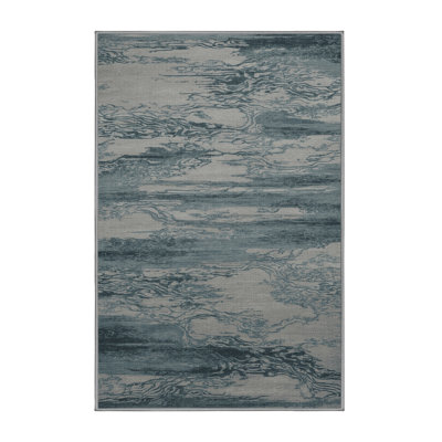 Machine Washable Abstract Gray Area Rug