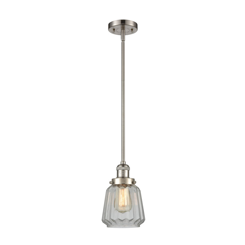 Vinson 1 - Light Single Pendant, Brushed Satin Nickel, Clear