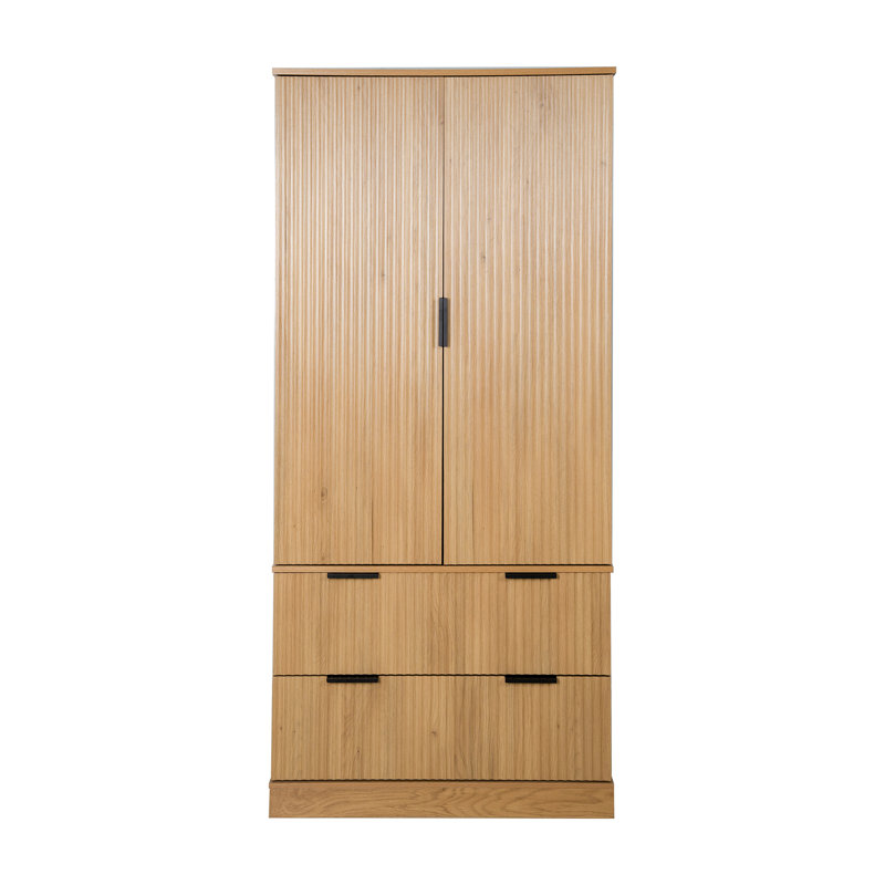 Armoire de salle de bain autoportante 71 po avec 2 tiroirs H 71 po, Oak