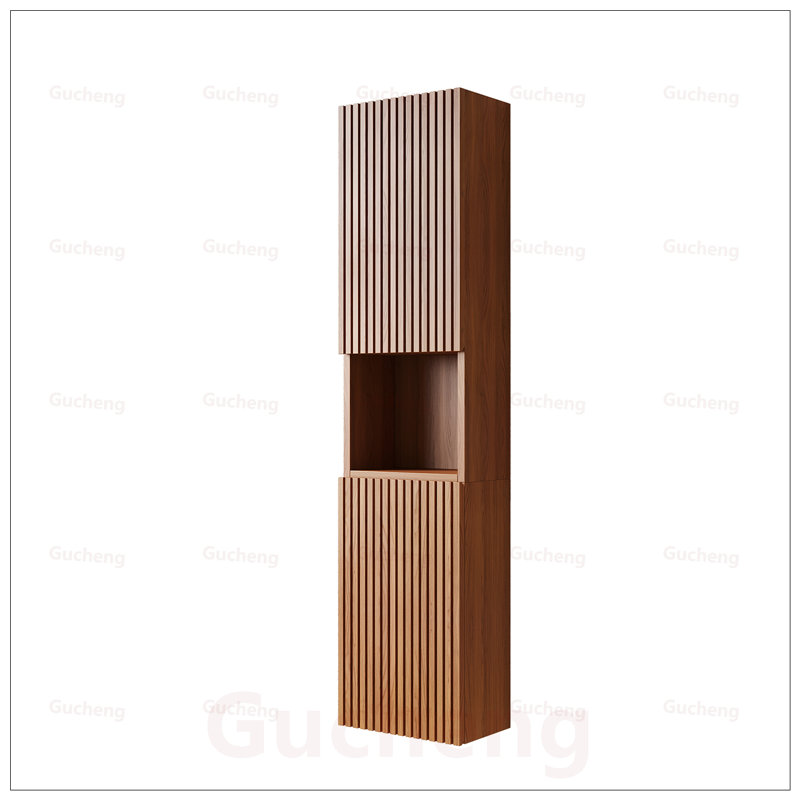 Grande armoire murale de salle de bain, rangement étroit avec portes et tablettes, idéal pour les petits espaces et une utilisation polyvalente