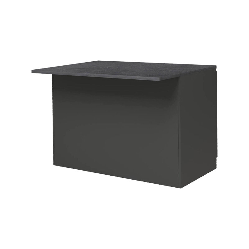 Myrlaine Wood Kitchen Island, Anthracite/Slate