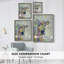 Fantastic Florals Cow, reproduction encadrée - bois massif-227107001