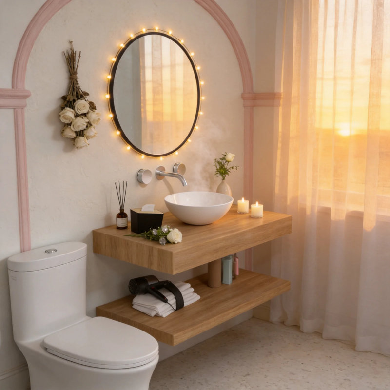 13" White Vitreous China Round Vessel Bathroom Sink, Compact Above Counter Vanity Sink with 1.75" Drain for Powder Rooms
