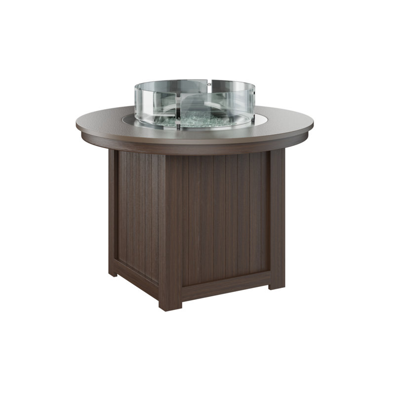 Foyer de table rond Berlin Donoma, H 37 po x l 44 po x P 44 po, Hammered Top Bronze with Brazilian Walnut Base