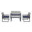 4-Piece Patio Furniture Set Outdoor Balcony Porch Garden Backyard Lawn Furniture Gray Acacia Wood Table Top, Blue Cushion And Light Gray Rattan-1507095948-1507095937