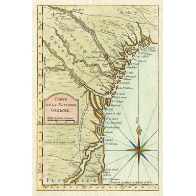 'Petite Map of Georgia' by Unknown - Graphic Art Print