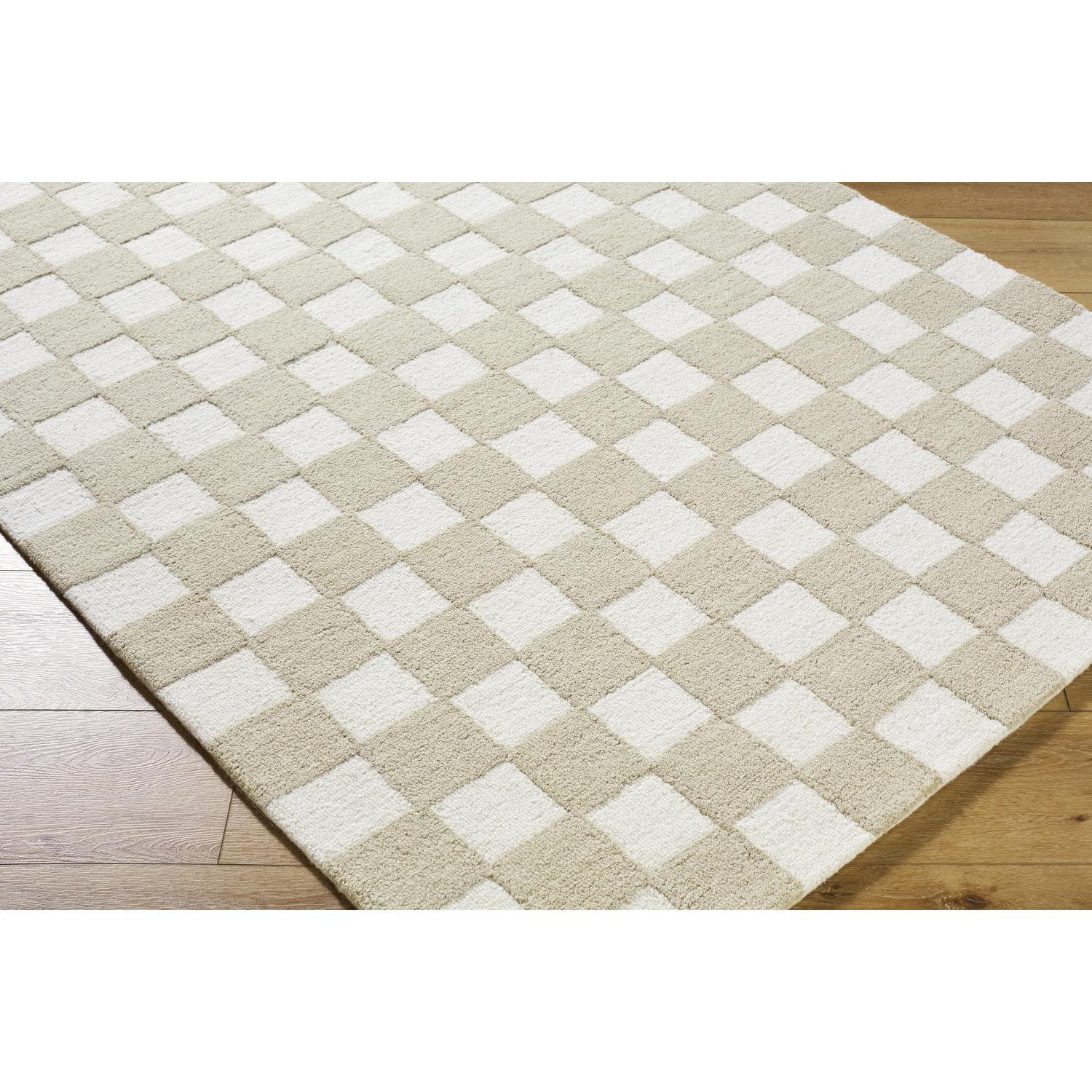 Wright Hand-Tufted Checkered Wool Rug, Rectangle 6' x 9'
