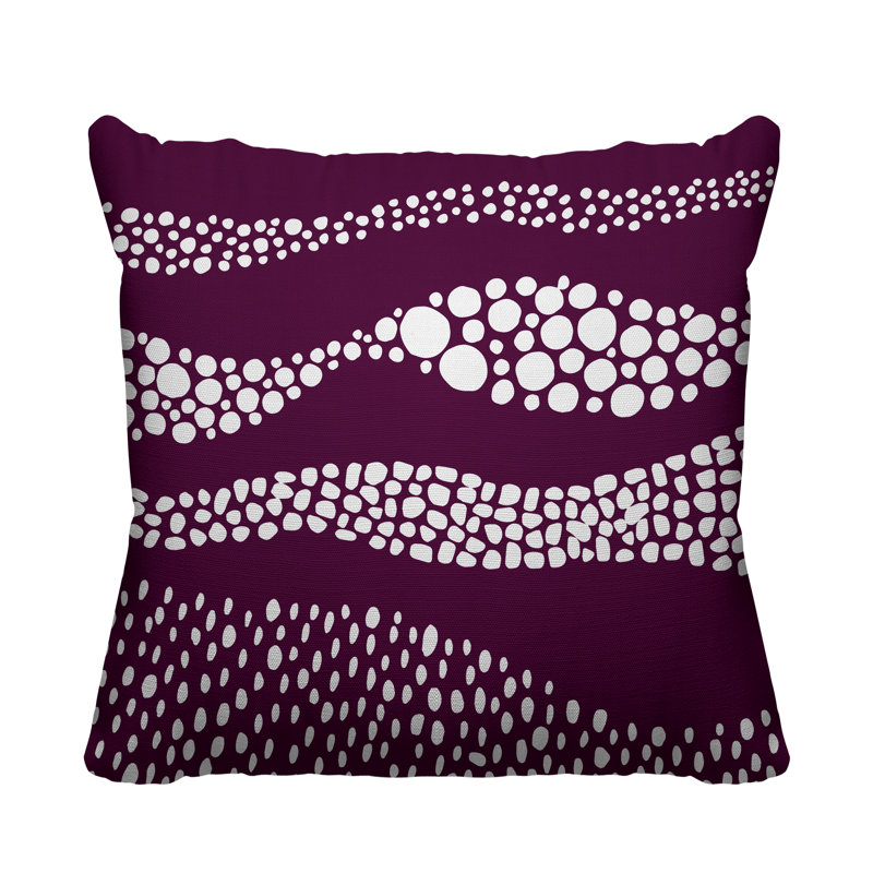 Coussin décoratif intérieur / extérieur Bia Boho Dots, L 17 po x H 17 po, Mauve