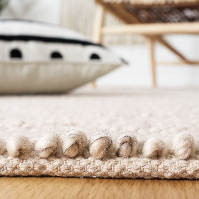Danie Natural Area Rug in Gray/Ivory, Square 6'